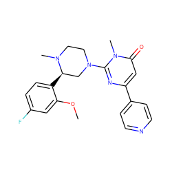 COc1cc(F)ccc1[C@@H]1CN(c2nc(-c3ccncc3)cc(=O)n2C)CCN1C ZINC000038359301