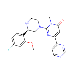 COc1cc(F)ccc1[C@@H]1CN(c2nc(-c3ccncn3)cc(=O)n2C)CCN1 ZINC000116770804