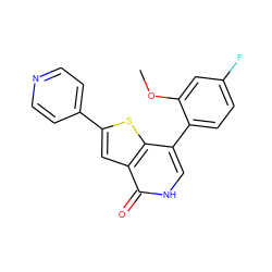 COc1cc(F)ccc1-c1c[nH]c(=O)c2cc(-c3ccncc3)sc12 ZINC000072176209