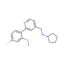 COc1cc(F)ccc1-c1cc(CNC2CCCC2)ccn1 ZINC000071333161