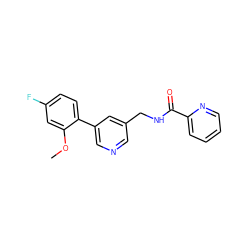 COc1cc(F)ccc1-c1cncc(CNC(=O)c2ccccn2)c1 ZINC000071332093