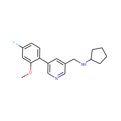 COc1cc(F)ccc1-c1cncc(CNC2CCCC2)c1 ZINC000071341601