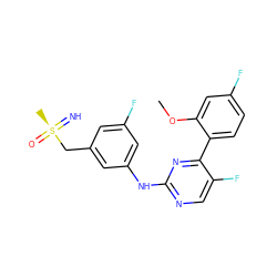 COc1cc(F)ccc1-c1nc(Nc2cc(F)cc(C[S@@](C)(=N)=O)c2)ncc1F ZINC000206895349