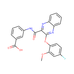 COc1cc(F)ccc1Oc1nc2ccccc2nc1C(=O)Nc1cccc(C(=O)O)c1 ZINC000143183080