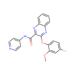 COc1cc(F)ccc1Oc1nc2ccccc2nc1C(=O)Nc1ccncc1 ZINC000143202113