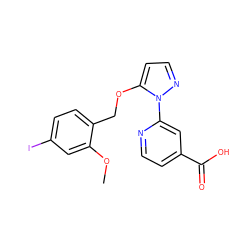 COc1cc(I)ccc1COc1ccnn1-c1cc(C(=O)O)ccn1 ZINC000146897909