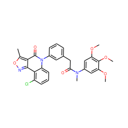 COc1cc(N(C)C(=O)Cc2cccc(-n3c(=O)c4c(C)onc4c4c(Cl)cccc43)c2)cc(OC)c1OC ZINC000027988439