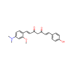 COc1cc(N(C)C)ccc1/C=C/C(=O)CC(=O)/C=C/c1ccc(O)cc1 ZINC000167853997