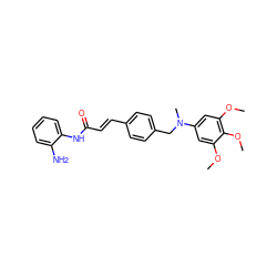 COc1cc(N(C)Cc2ccc(/C=C/C(=O)Nc3ccccc3N)cc2)cc(OC)c1OC ZINC000036338680