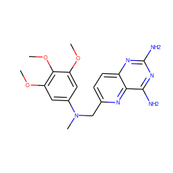 COc1cc(N(C)Cc2ccc3nc(N)nc(N)c3n2)cc(OC)c1OC ZINC000005849976