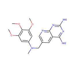 COc1cc(N(C)Cc2cnc3nc(N)nc(N)c3c2)cc(OC)c1OC ZINC000003814983