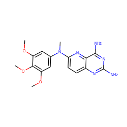 COc1cc(N(C)c2ccc3nc(N)nc(N)c3n2)cc(OC)c1OC ZINC000003814940