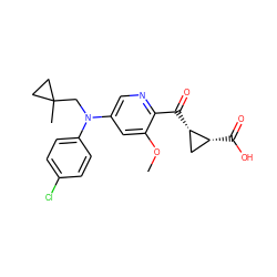 COc1cc(N(CC2(C)CC2)c2ccc(Cl)cc2)cnc1C(=O)[C@H]1C[C@H]1C(=O)O ZINC001772597038