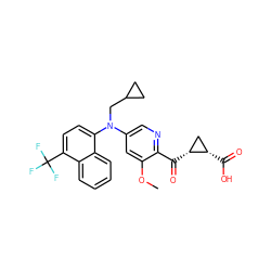 COc1cc(N(CC2CC2)c2ccc(C(F)(F)F)c3ccccc23)cnc1C(=O)[C@@H]1C[C@@H]1C(=O)O ZINC001772580921