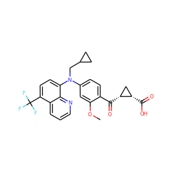 COc1cc(N(CC2CC2)c2ccc(C(F)(F)F)c3cccnc23)ccc1C(=O)[C@@H]1C[C@@H]1C(=O)O ZINC001772592319