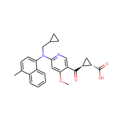 COc1cc(N(CC2CC2)c2ccc(C)c3ccccc23)ncc1C(=O)[C@H]1C[C@@H]1C(=O)O ZINC001772629160