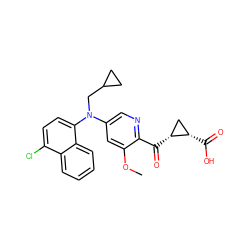 COc1cc(N(CC2CC2)c2ccc(Cl)c3ccccc23)cnc1C(=O)[C@@H]1C[C@@H]1C(=O)O ZINC001772621618