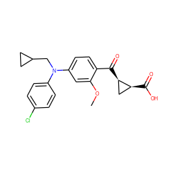 COc1cc(N(CC2CC2)c2ccc(Cl)cc2)ccc1C(=O)[C@@H]1C[C@@H]1C(=O)O ZINC001772622882