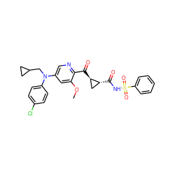 COc1cc(N(CC2CC2)c2ccc(Cl)cc2)cnc1C(=O)[C@@H]1C[C@H]1C(=O)NS(=O)(=O)c1ccccc1 ZINC001772637650