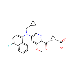 COc1cc(N(CC2CC2)c2ccc(F)c3ccccc23)cnc1C(=O)[C@@H]1C[C@@H]1C(=O)O ZINC001772636724