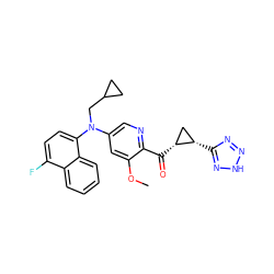 COc1cc(N(CC2CC2)c2ccc(F)c3ccccc23)cnc1C(=O)[C@@H]1C[C@@H]1c1nn[nH]n1 ZINC001772640122