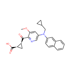 COc1cc(N(CC2CC2)c2ccc3ccccc3c2)cnc1C(=O)[C@H]1C[C@H]1C(=O)O ZINC001772618815