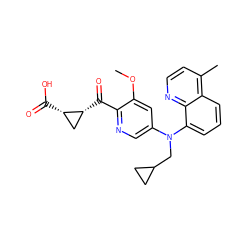 COc1cc(N(CC2CC2)c2cccc3c(C)ccnc23)cnc1C(=O)[C@@H]1C[C@@H]1C(=O)O ZINC001772655849