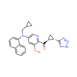 COc1cc(N(CC2CC2)c2cccc3ccccc23)cnc1C(=O)[C@H]1C[C@@H]1c1nn[nH]n1 ZINC001772598046