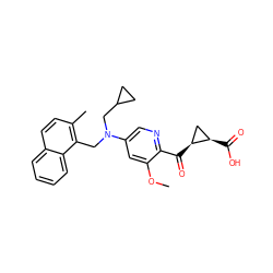 COc1cc(N(Cc2c(C)ccc3ccccc23)CC2CC2)cnc1C(=O)[C@H]1C[C@H]1C(=O)O ZINC001772630433