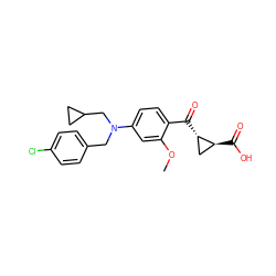 COc1cc(N(Cc2ccc(Cl)cc2)CC2CC2)ccc1C(=O)[C@H]1C[C@@H]1C(=O)O ZINC001772585026