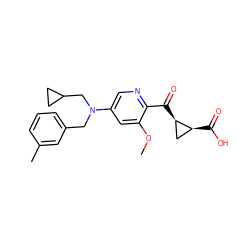 COc1cc(N(Cc2cccc(C)c2)CC2CC2)cnc1C(=O)[C@@H]1C[C@@H]1C(=O)O ZINC001772621001