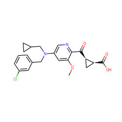 COc1cc(N(Cc2cccc(Cl)c2)CC2CC2)cnc1C(=O)[C@@H]1C[C@@H]1C(=O)O ZINC001772657089