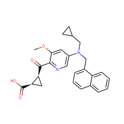 COc1cc(N(Cc2cccc3ccccc23)CC2CC2)cnc1C(=O)[C@H]1C[C@H]1C(=O)O ZINC001772573089