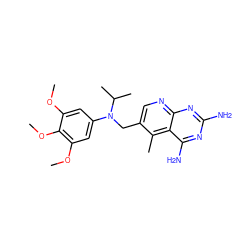 COc1cc(N(Cc2cnc3nc(N)nc(N)c3c2C)C(C)C)cc(OC)c1OC ZINC000005891426