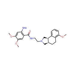 COc1cc(N)c(C(=O)NCCN2C[C@@H]3CCc4c(OC)cccc4[C@@H]3C2)cc1OC ZINC000013863045