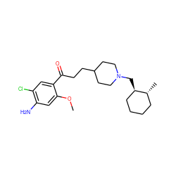 COc1cc(N)c(Cl)cc1C(=O)CCC1CCN(C[C@@H]2CCCC[C@H]2C)CC1 ZINC000299857645