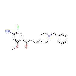 COc1cc(N)c(Cl)cc1C(=O)CCC1CCN(Cc2ccccc2)CC1 ZINC000299861700