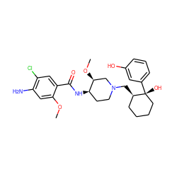 COc1cc(N)c(Cl)cc1C(=O)N[C@@H]1CCN(C[C@@H]2CCCC[C@@]2(O)c2cccc(O)c2)C[C@@H]1OC ZINC000045287287