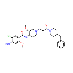 COc1cc(N)c(Cl)cc1C(=O)N[C@H]1CCN(CCC(=O)N2CCC(Cc3ccccc3)CC2)C[C@H]1OC ZINC000653703242