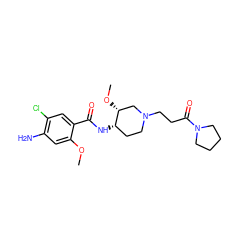 COc1cc(N)c(Cl)cc1C(=O)N[C@H]1CCN(CCC(=O)N2CCCC2)C[C@H]1OC ZINC000653712861