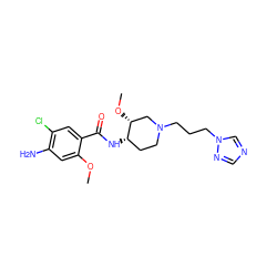 COc1cc(N)c(Cl)cc1C(=O)N[C@H]1CCN(CCCn2cncn2)C[C@H]1OC ZINC000168906445