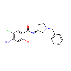 COc1cc(N)c(Cl)cc1C(=O)N[C@H]1CCN(Cc2ccccc2)C1 ZINC000013756887