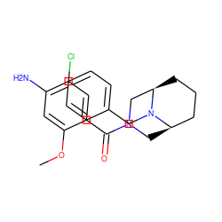 COc1cc(N)c(Cl)cc1C(=O)N1C[C@@H]2CCC[C@H](C1)N2Cc1ccccc1 ZINC000027203483