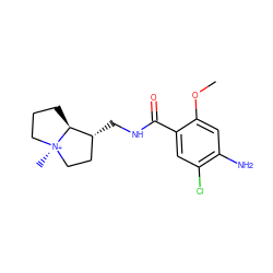 COc1cc(N)c(Cl)cc1C(=O)NC[C@@H]1CC[N@@+]2(C)CCC[C@@H]12 ZINC000253638541