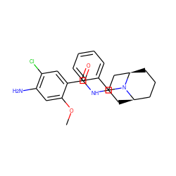 COc1cc(N)c(Cl)cc1C(=O)NC1C[C@@H]2CCC[C@H](C1)N2Cc1ccccc1 ZINC000013834041