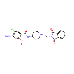 COc1cc(N)c(Cl)cc1C(=O)NC1CCN(CCN2C(=O)c3ccccc3C2=O)CC1 ZINC000043060272