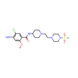 COc1cc(N)c(Cl)cc1C(=O)NC1CCN(CCN2CCN(S(C)(=O)=O)CC2)CC1 ZINC000043018554