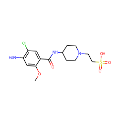 COc1cc(N)c(Cl)cc1C(=O)NC1CCN(CCS(=O)(=O)O)CC1 ZINC000043071215