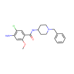 COc1cc(N)c(Cl)cc1C(=O)NC1CCN(Cc2ccccc2)CC1 ZINC000000608261