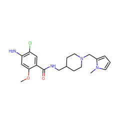 COc1cc(N)c(Cl)cc1C(=O)NCC1CCN(Cc2cccn2C)CC1 ZINC000114465121